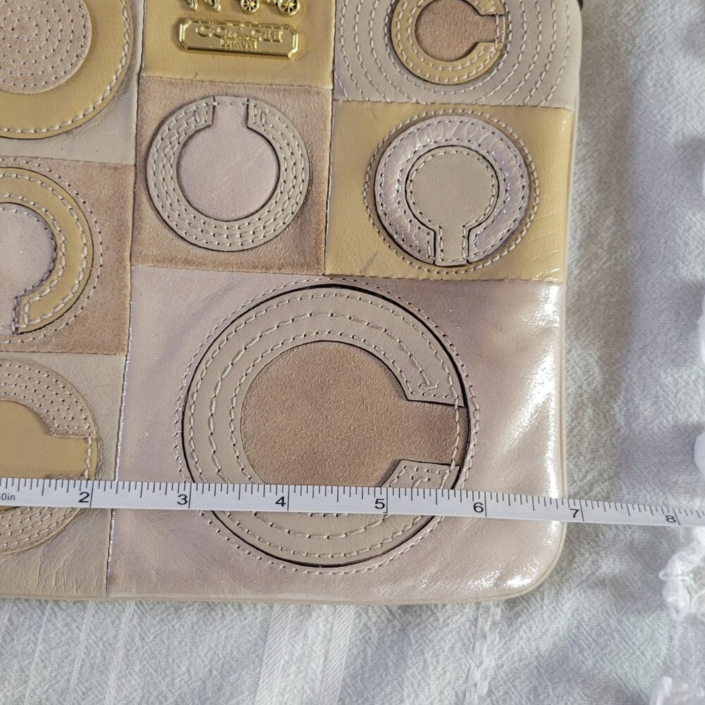 Authentic Coach Op Art Patchwork Leather Swingpac… - image 4